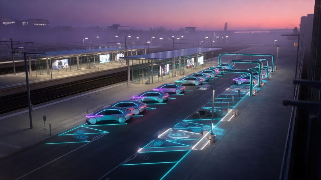 Mobilitätshub Bonn Vilich - Drop-off und Pick-up-Zonen mit passendem Layout für Robotaxis und autonome Fahrzeuge.