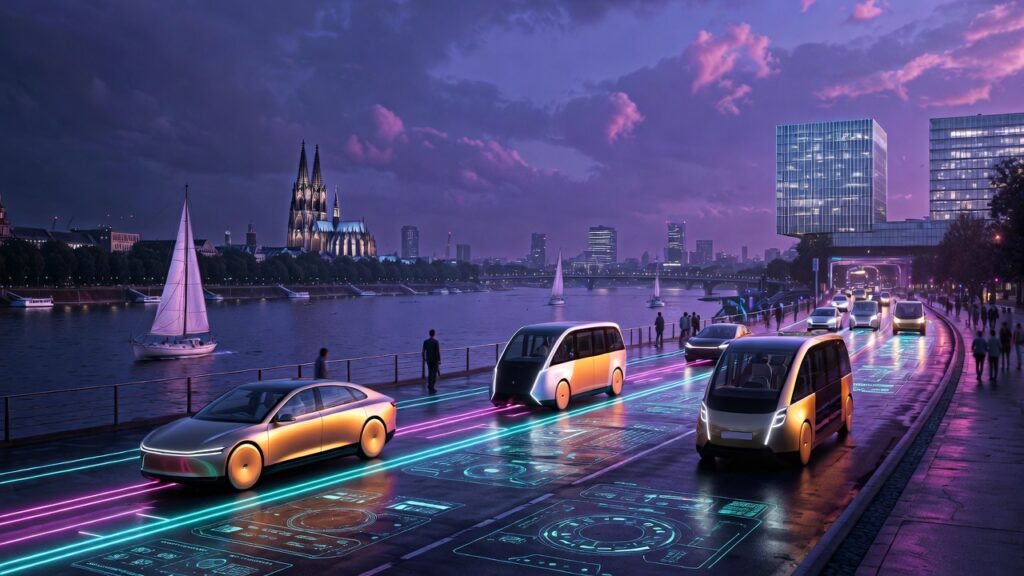Robotaxis und autonome Minibusse verbinden Köln Hbf mit Bonn Hbf während der Bahn-Generalsanierung als autonomer Schienenersatzverkehr.